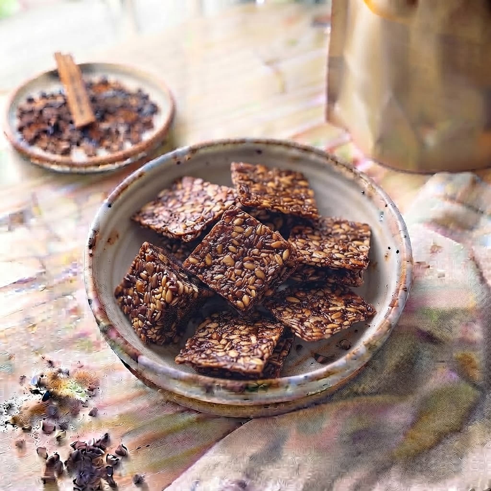 Snack de sementes sabor cacau
